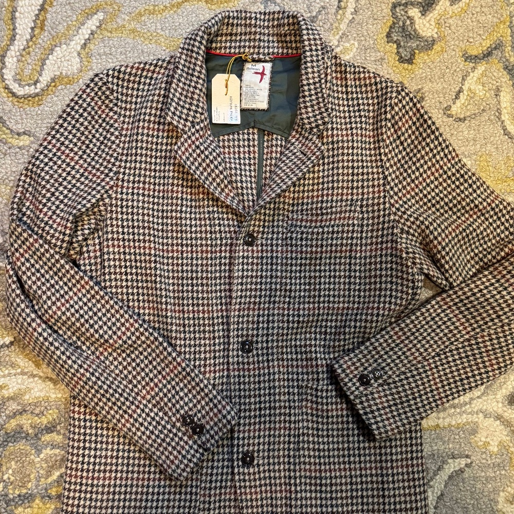 Relwen Heritage Trap Blazer Wool in Wheat Guncheck - Men's Medium